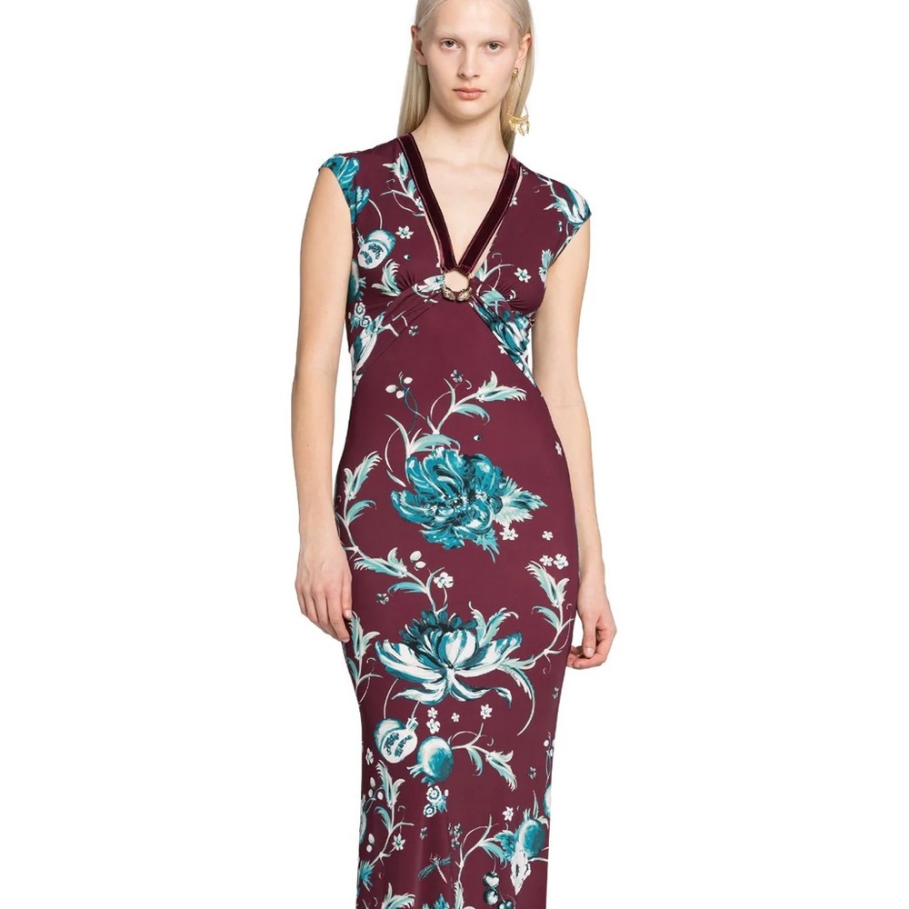 Roberto Cavalli Floral Maxi Dress Sz  IT44